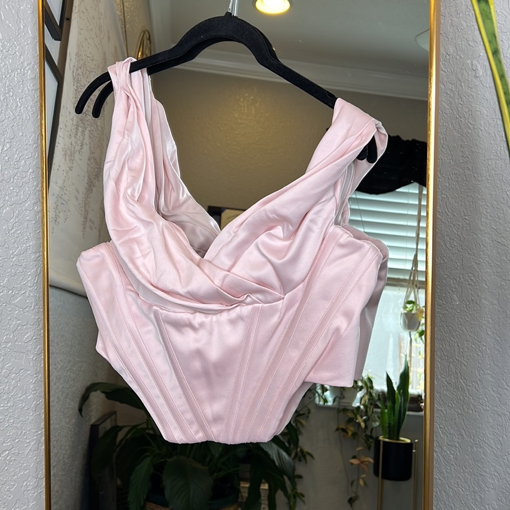 HOUSE OF CB 'Giuseppina' Blush Satin Bustier Corset NWOT - Picture 8 of 11